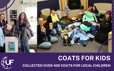 United Financial collects over 400 coats and winter gear for local children in need.